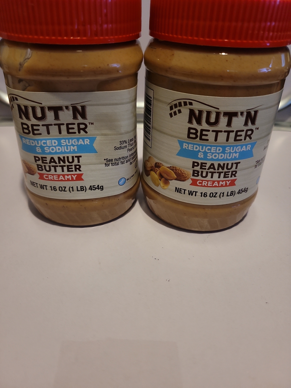 Creamy Reduced Sugar & Sodium Peanut Butter - Tan with Red Lid